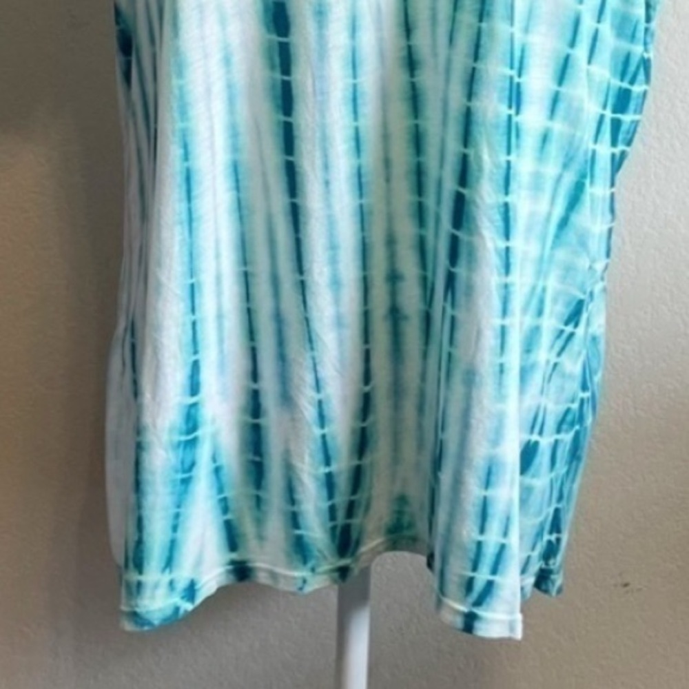 Mumu Mellow Blue Turquoise Tie Dye Short Sleeve Cover Top Shirt Size Small - Picture 4 of 8